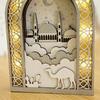 EID Wooden Pendant with LED Light Ornament Islamic Festival Supplies DIY Craft Perfect for Ramazan Home Party Decoration