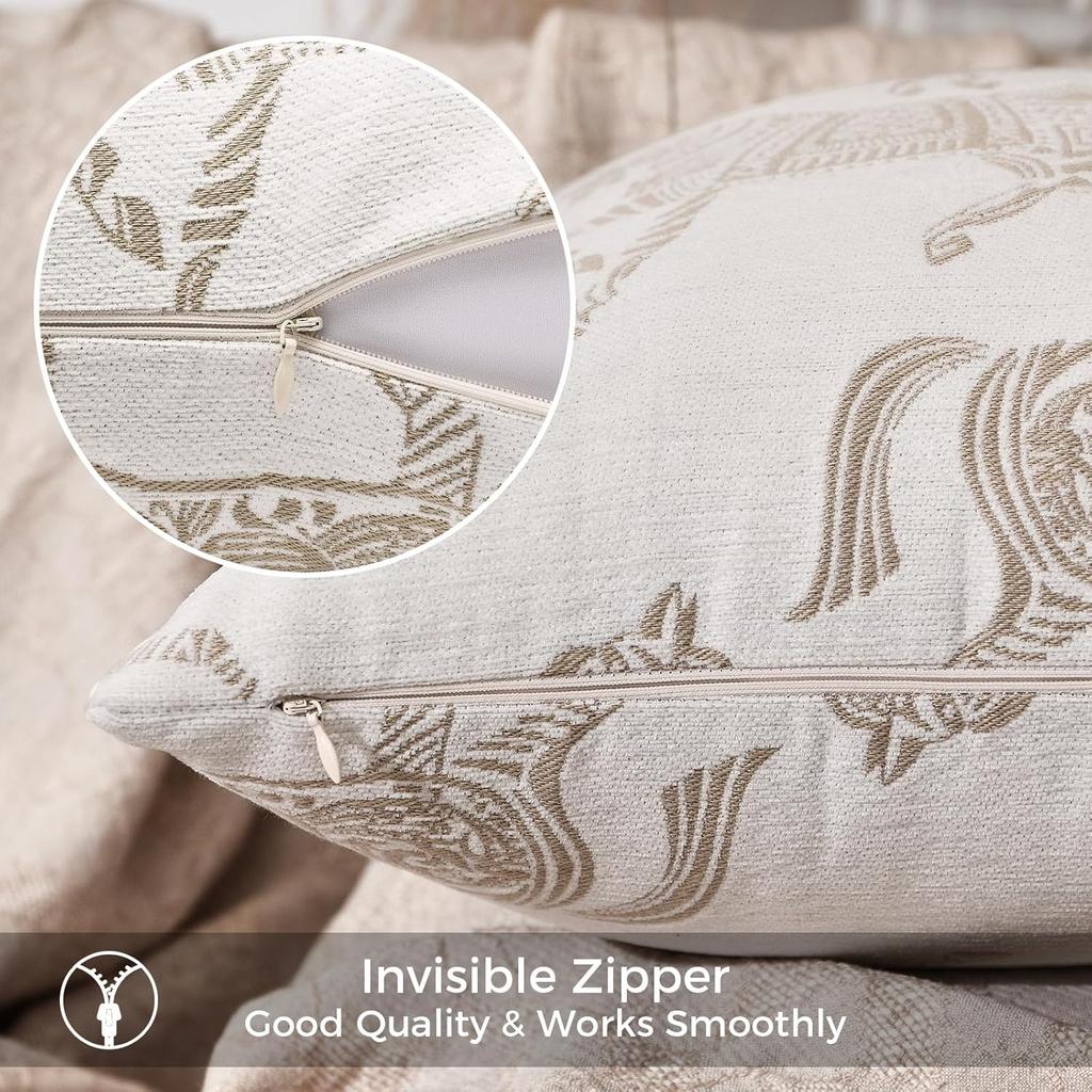 Lumbar Pillow Covers 12x20 inches, Double Sided Horse Pattern Chenille Jacquard Embroidered Decorative Throw Pillows Cover, Luxury Couch Cushion