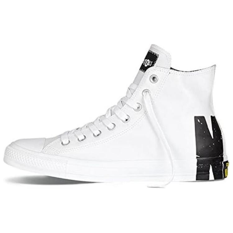 Converse Sex Pistols X Chuck Taylor All Star Round Toe Lace-Up Durable Shock Absorbing High-Top Canvas Shoes Unisex Sneakers Gray 151196C