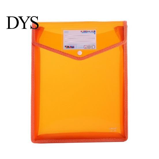 Office File Organizer Transparent Folder, with Snap Closure, Waterproof A4 A5 Document Bag, Closure Case Large Capacity Colorful PP Envelope