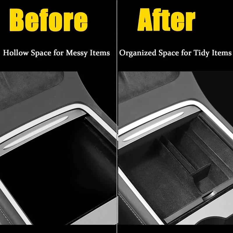 Centre Console Organizer Tray Armrest Storage Box Drawer for Tesla Model 3 & Y