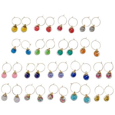 Set of 10 Wine Glass Charm Rings Set Party Supplies for Drink Champagnes Tasting Wine Cocktail Party Decoration