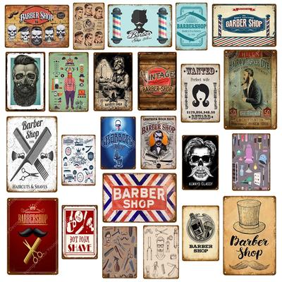 Segni in Latta Vintage da Barbiere Tatuaggio Acconciatura Placca Metallica Poster Decorazione Caffetteria Bar Collegio Stanza Placca Decorazione Murale Casa YJ072