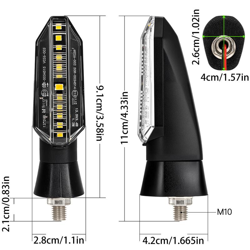 2Pcs Motorcycle LED Turn Signal Lights Mini Amber Flashing Light Blinker Turn Signal Lamp 12V Moto Indicator Accessories