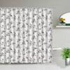 Plant Series Shower Curtain Bathroom Waterproof Polyester Fabric Cloth Curtain Dandelion Flower Print Bathtub Decor With Hooks