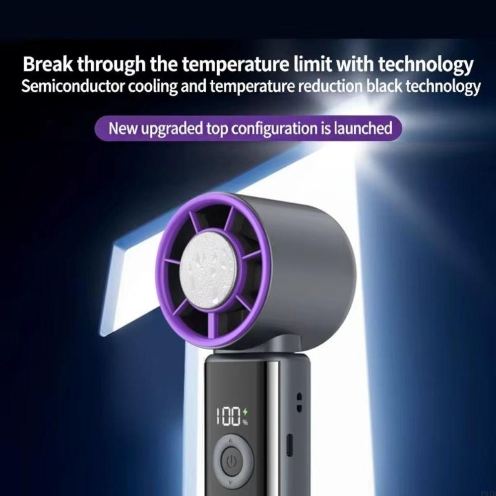 Ice Compress Cool Mini Electric Fan Digital Display Powerful Turbos Fan Travel