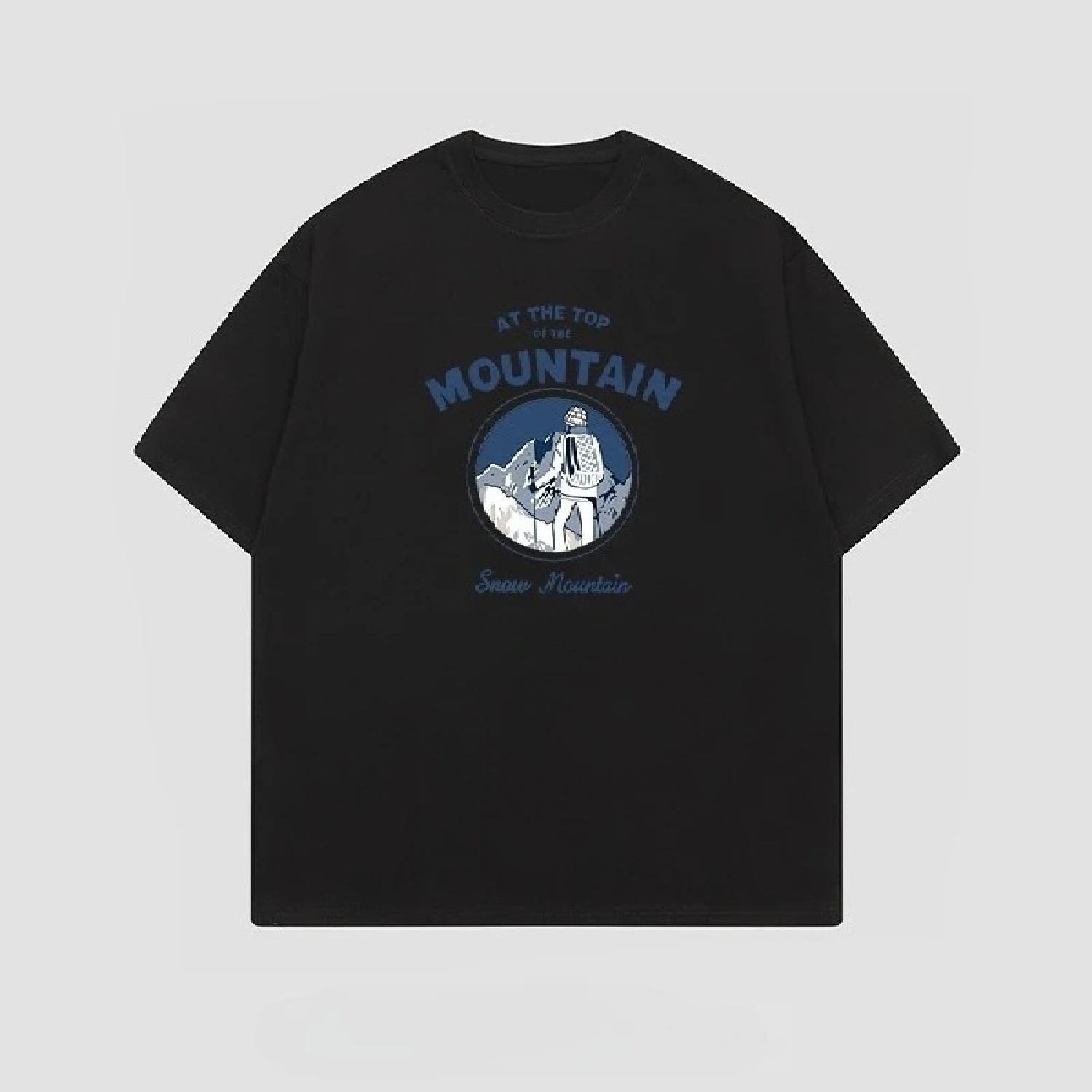 

2025 New Style Mountaineering Pattern Printed Fashionable Casual Short-sleeved Men s and Women s Loose Street Top XXXXXL різнокольоровий