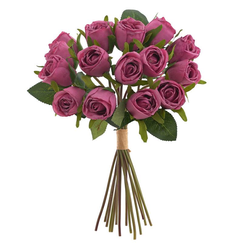 Bouquet With Rose Silk Fabric For Wedding Decor And Celebrations Outdoor