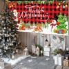 Christmas Garage Door Banner 16 ft x 7 ft, White with multicolored characters