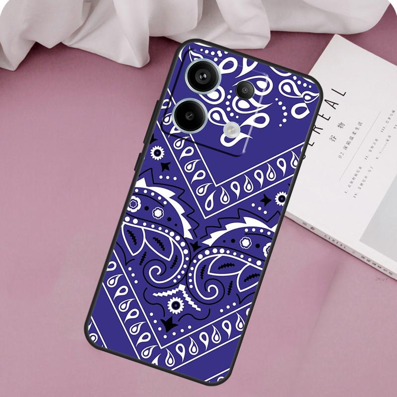 Blue Bandana Case For Xiaomi Redmi Note 14 13 12 11 10 9 15 Pro Plus Redmi 15 10C 12C 13C 15C 14C Cover