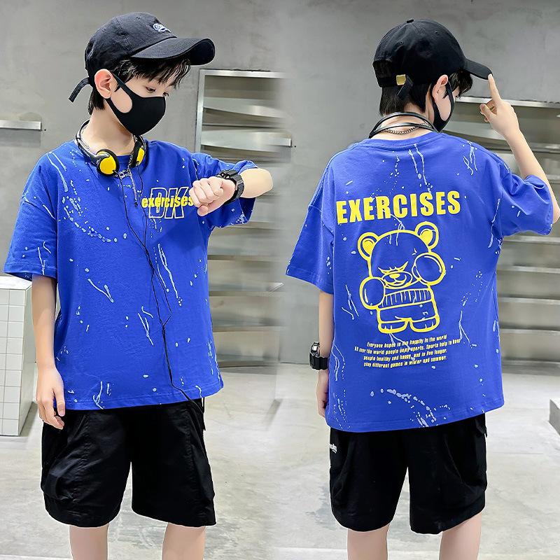 

Детская повседневная хлопковая футболка, летний модный топ для мальчиков 140cm