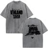 Anime Vinland Saga Manga Thorfinn Karlsefni Vintage Gewaschenes T-Shirt Herren Damen Sommer Mode Lässig Rundhals Übergroße T-Shirts