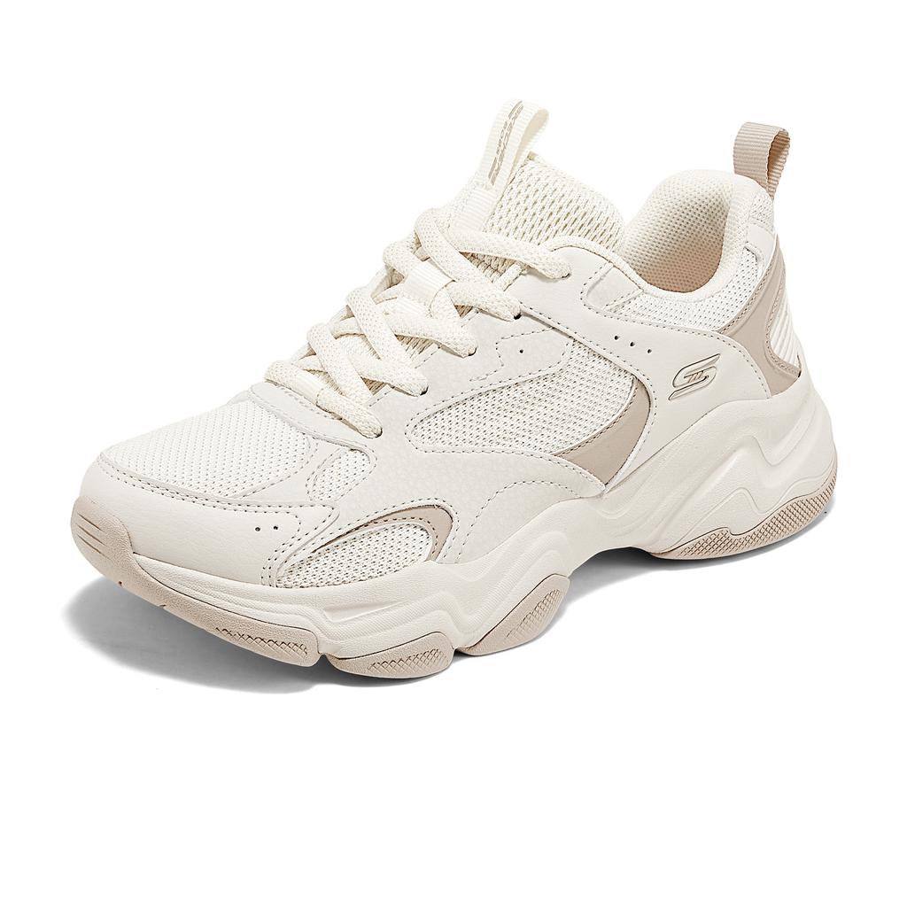 Skechers Bobs Spring Summer Panda Shoes Cloud Puff Trendy Retro Comfortable Thick Sole Height Increasing Shoes Women Sneaker Off-White 117685-NAT