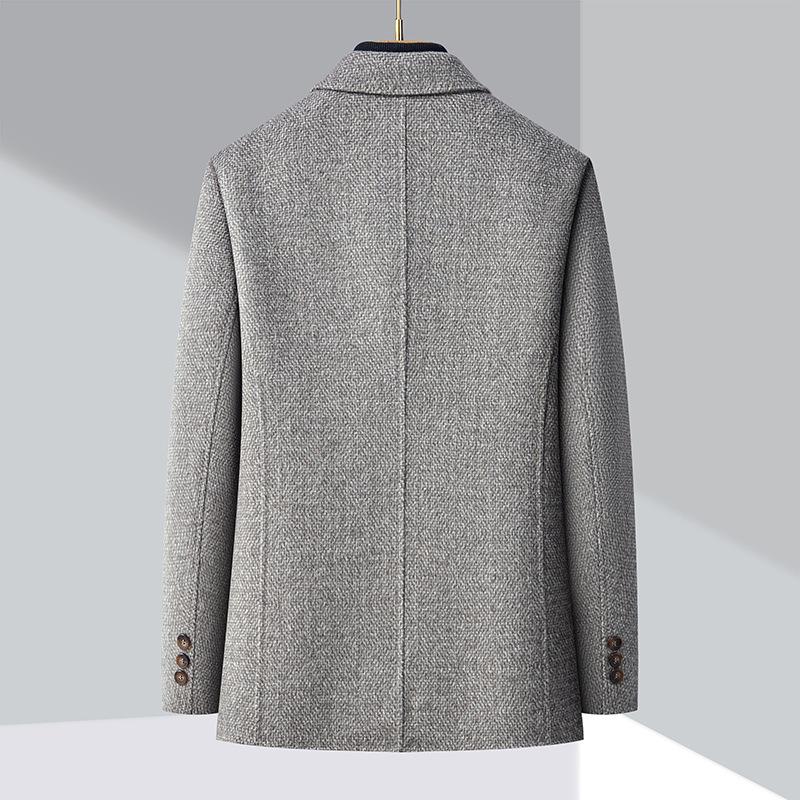Lined woolen business casual men's double-sided wool men's coat woolen coat removable double-sided winter lapel