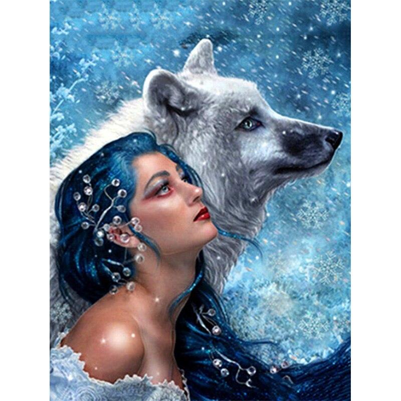 5D DIY Diamond Painting Kit Tribal Figures Art Diamond Embroidery Rhinestones Decorations for Home