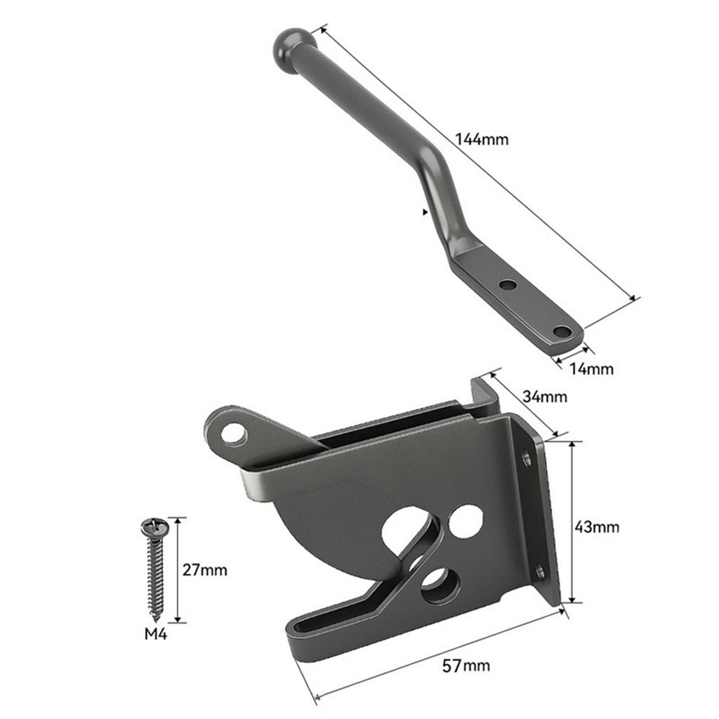 Heavy Duty Fence Gate Latch Self Locking Spring Loaded Post Mount Hardware for Wooden Fence Courtyard Outdoor Barn Doors Shed