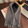 Korean Balaclava Hat Women's Winter Warm Hat Scarf Couple Style Wool Knitted Hat