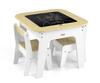 MILLY MALLY 6090 Olaf Blocks Furniture Set - Table and Two Chairs White