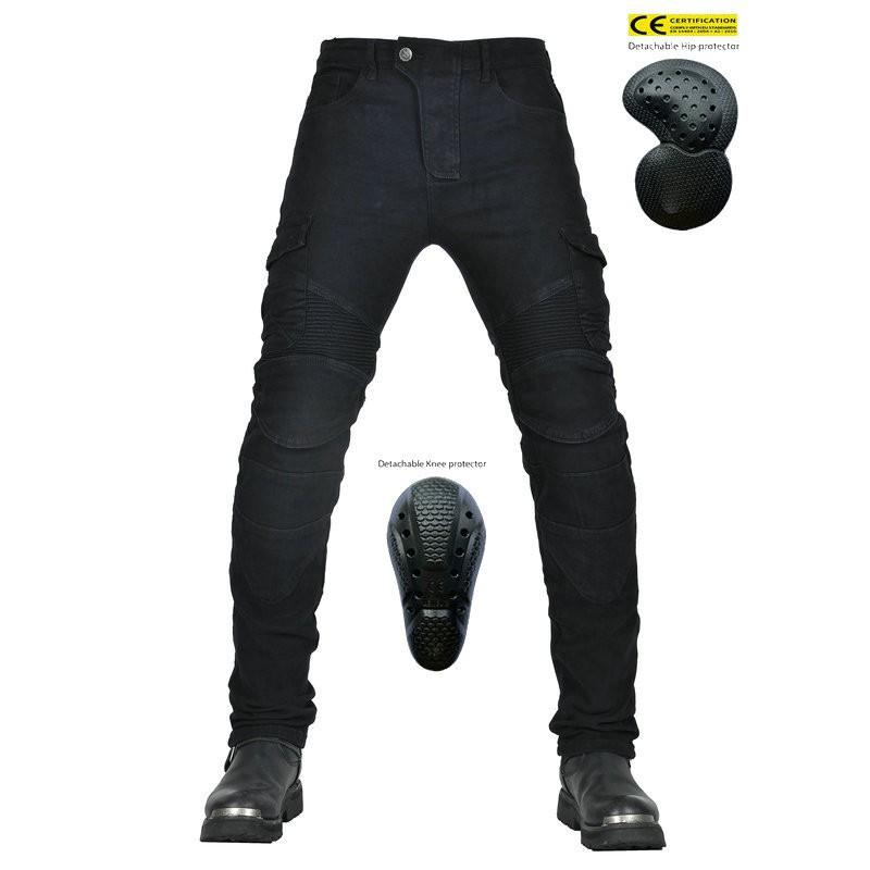 Mens Motorcycle Riding Jeans With Kevlar Reinforcement Built-in Armor Padding Abrasion-Resistant Street Track Use