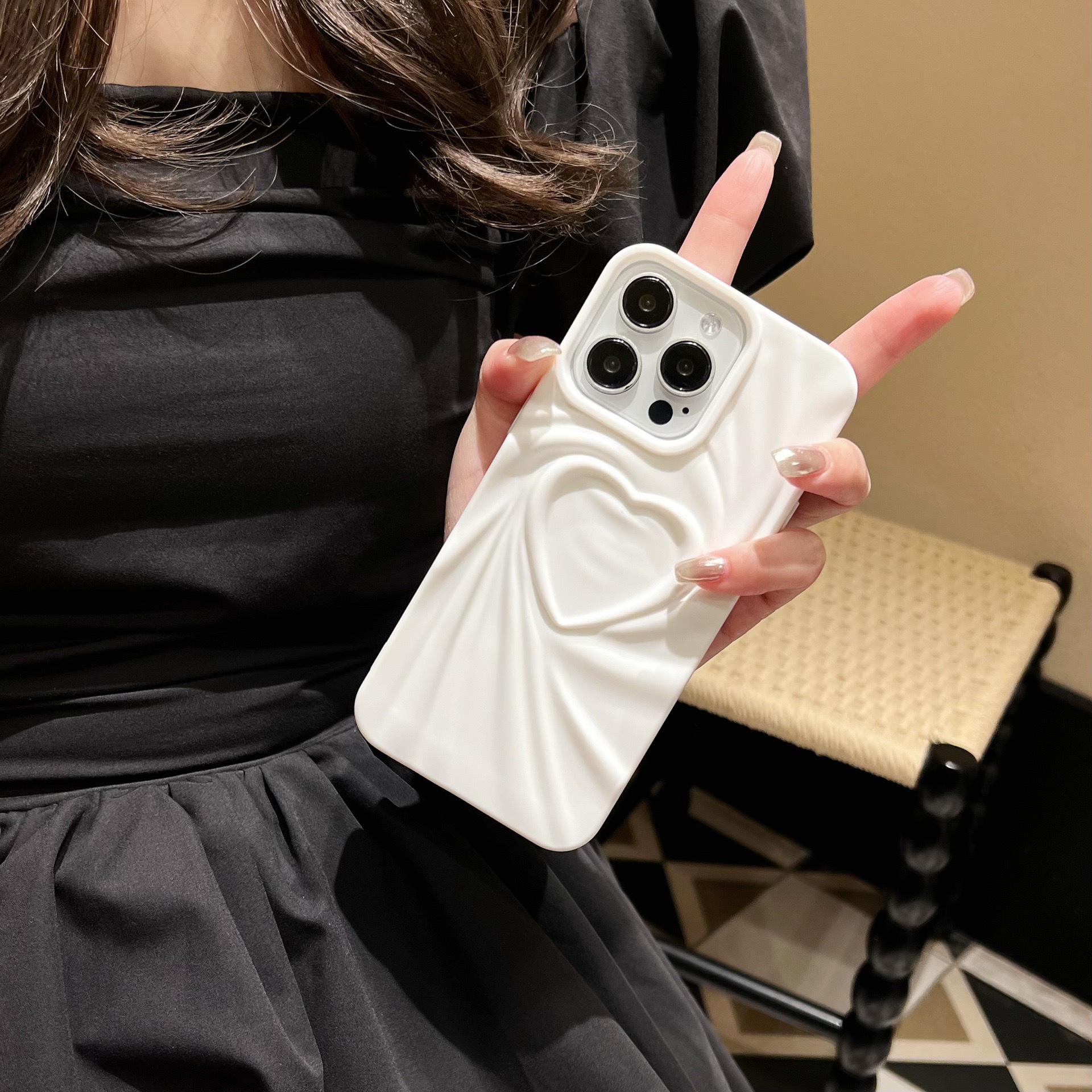 

Трехмерный защитный чехол Love Solid Color для iPhone 15, 14, 13 Pro Max iPhone 16 Pro