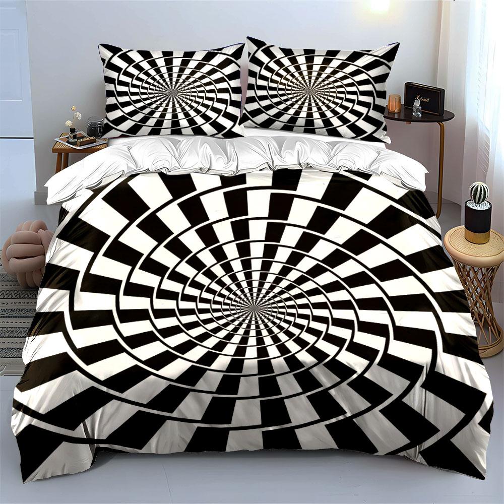 Modern Spiral Pattern Set Design  Kid'S And Adults' Bedroom Decor, Exquisite Three-Piece Bedding Set Gift