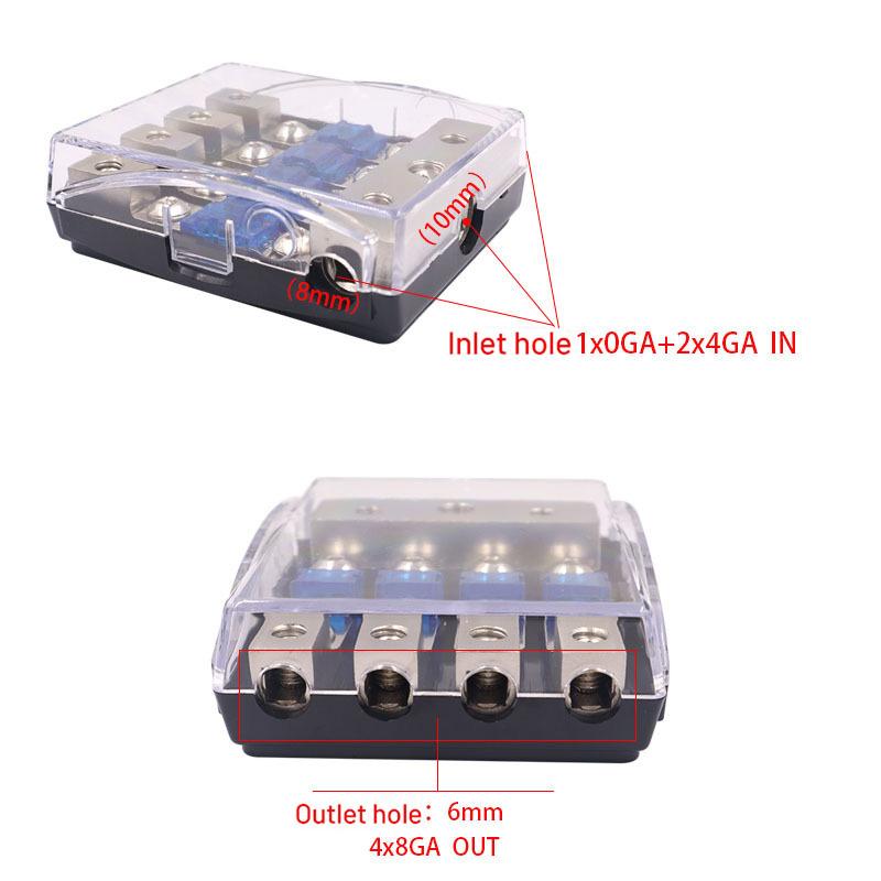 Auto-Audio-Modifikation Zinklegierung Vernickelung Mini-Sicherungshalter Stereo-Audio AFS-Sicherungshalter Stromverteilerblock Sicherungskasten