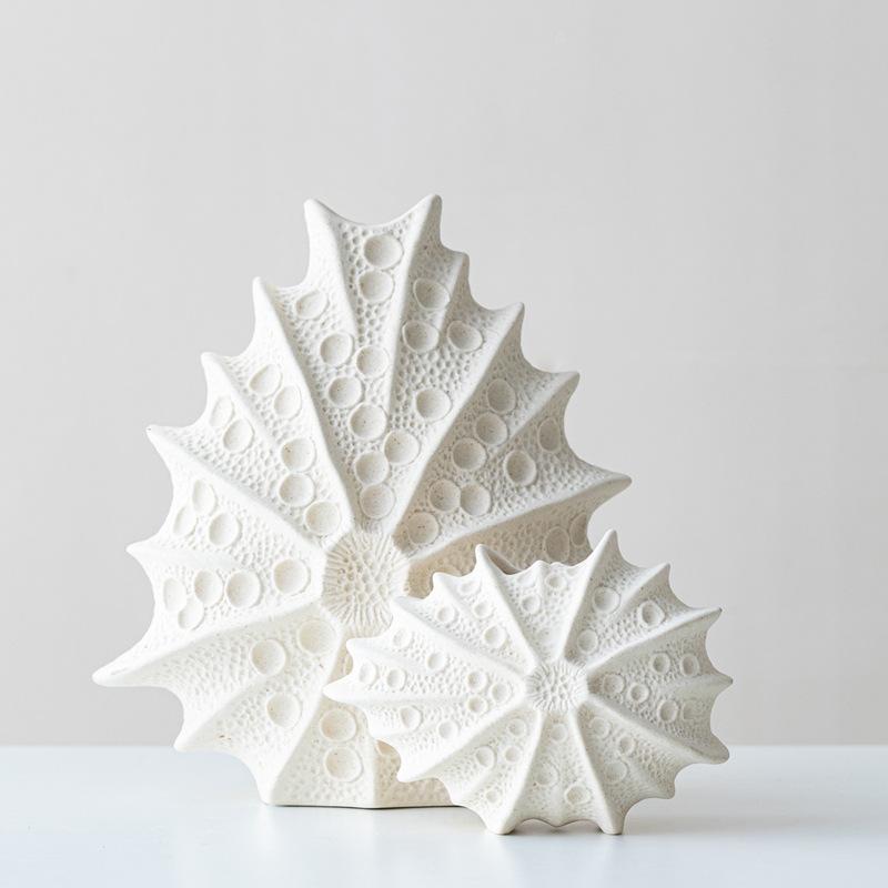 Sea Urchin Creative Pointed Mouth Ceramic Vase Advanced Sense Flower Arrangement Home Desktop Decoration Ornament