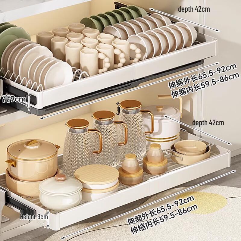 

Beifu Ret retractable Double-Layer Kitchen Dish Drying Rack