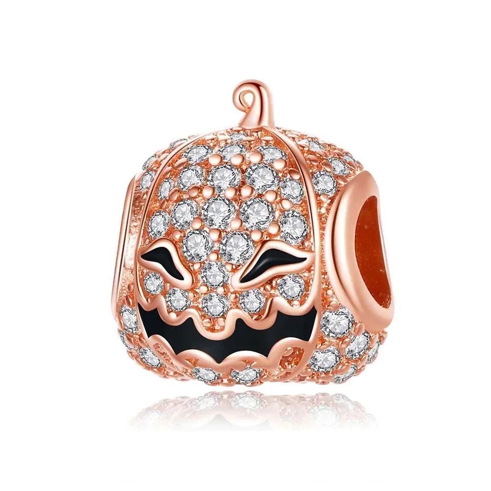 Copper Halloween Series Luminous Ghost Skull Charm For Women Original Bracelet Diy Fine Jewelry Making Gift