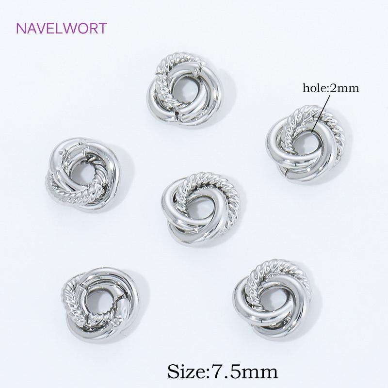 

2/4Pcs 18K Gold Plated Brass Weave Round Spacer Beads For Jewelry,Separators For Beads,DIY Bracelet Jewelry Making Accessories 2 Pieces