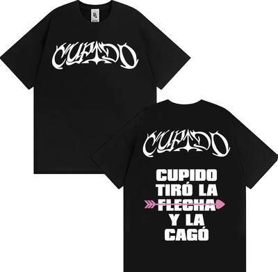 Tini Stoessel Cupido Pfeil und Bogen geschossen und verkackt Print T-Shirts Herren Damen Kleidung Hip Hop Retro T-Shirt 100% Baumwolle Lockeres T-Shirt
