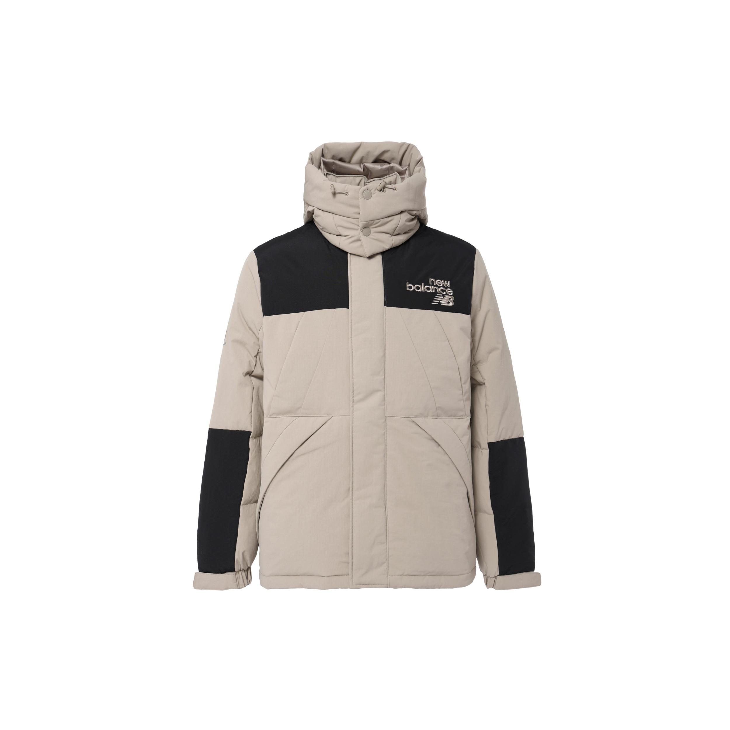 New Balance Windproof Hooded Down Jacket Asia Sizing  Grey Black  Unisex AMJ24377-PAA S