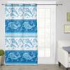 Dolphin Wave Summer Heavy Fabric Clackout Curtains Modern Living Area Room Bedroom High Shading Drape New Design Style Blue Theme Window Drape