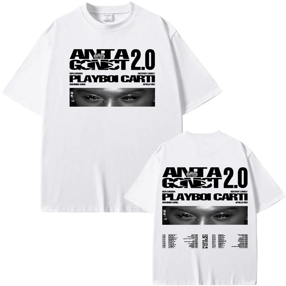 Camiseta Playboi Carti-Antagonist TOUR Gráfica Hip Hop 100%Algodón Alta Calidad Camiseta Casual Ropa Punk Estilo del Mismo Cantante