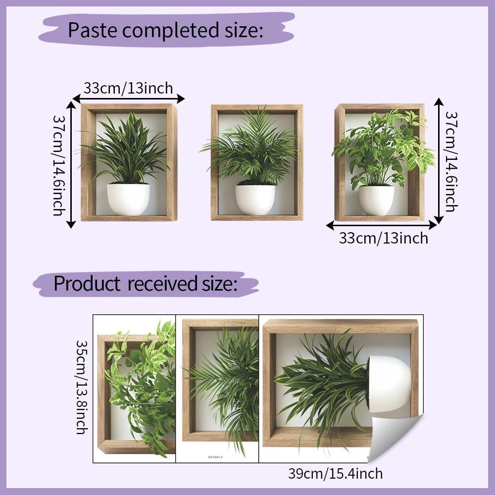 Self-adhesive Wall Stickers Removable Wall Art NEW Potted Plant Decals  Home Decor