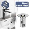 Stainless Steel Bathroom Sink Drain Strainer with Removable Filter Basket Anti-Odor Hair Catcher Anti-Clogging Brass Core