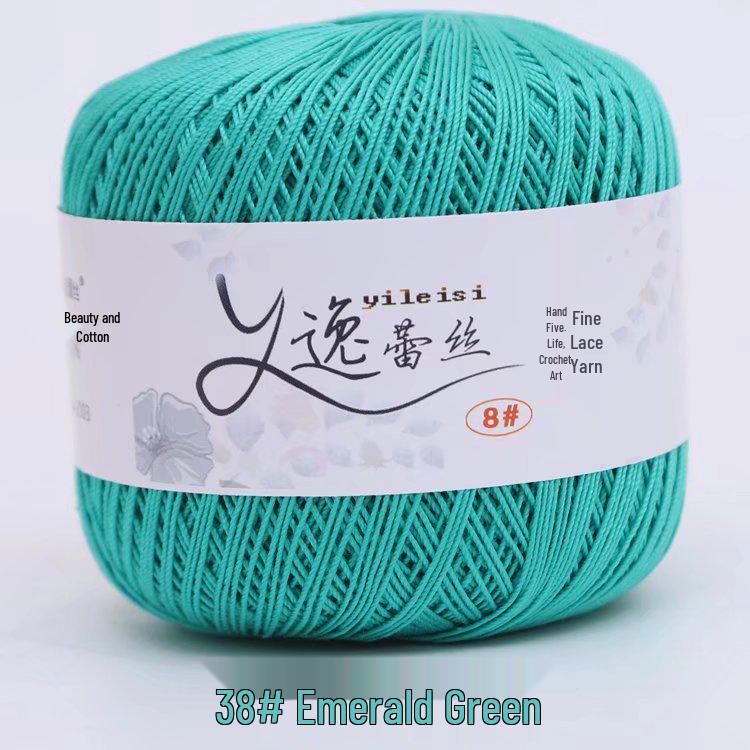 8# 100% Cotton Lace Yarn - 50g Ball, 400m, Strong Twist Crochet Thread for Hand-knitting, Flowers, Hats, and Cardigans - Free Shipping.