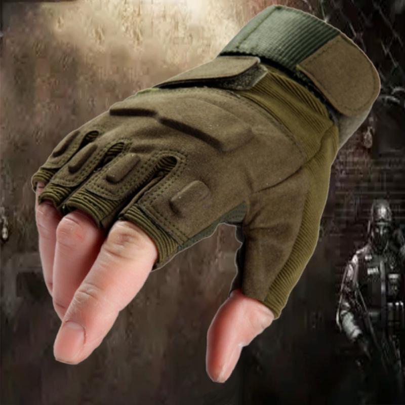 Men Half Finger Gloves Microfiber Sport Gloves For Outdoor Riding Fishing Hiking Training Skiing