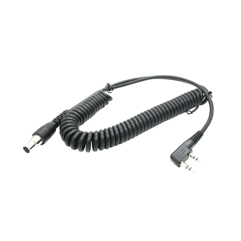 Upgrades 2 Pin To 5 Pin Coil Cord Cable Two Way Radio Cable Plastic Retractable Coil Cable for Various Radios Earphone
