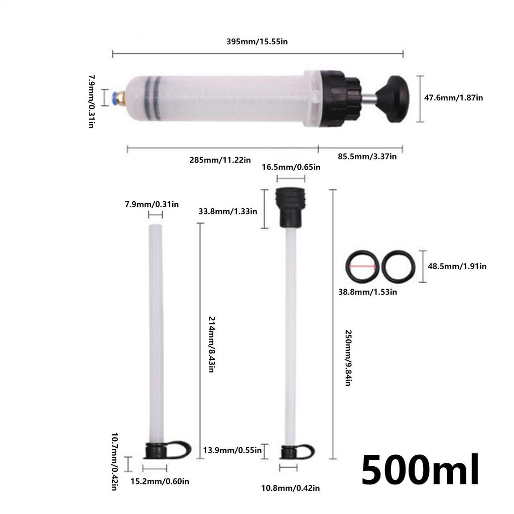 Car Engine Oil Extractor 500cc Brake Oil Suction Pump Extractor Extraction Fill Syringe Anti-Leakage Automobile Suction Tool