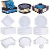 15 Round, Square, Octagonal Silicone Coaster Molds, Suitable for Making Epoxy Coasters, DIY Handicrafts