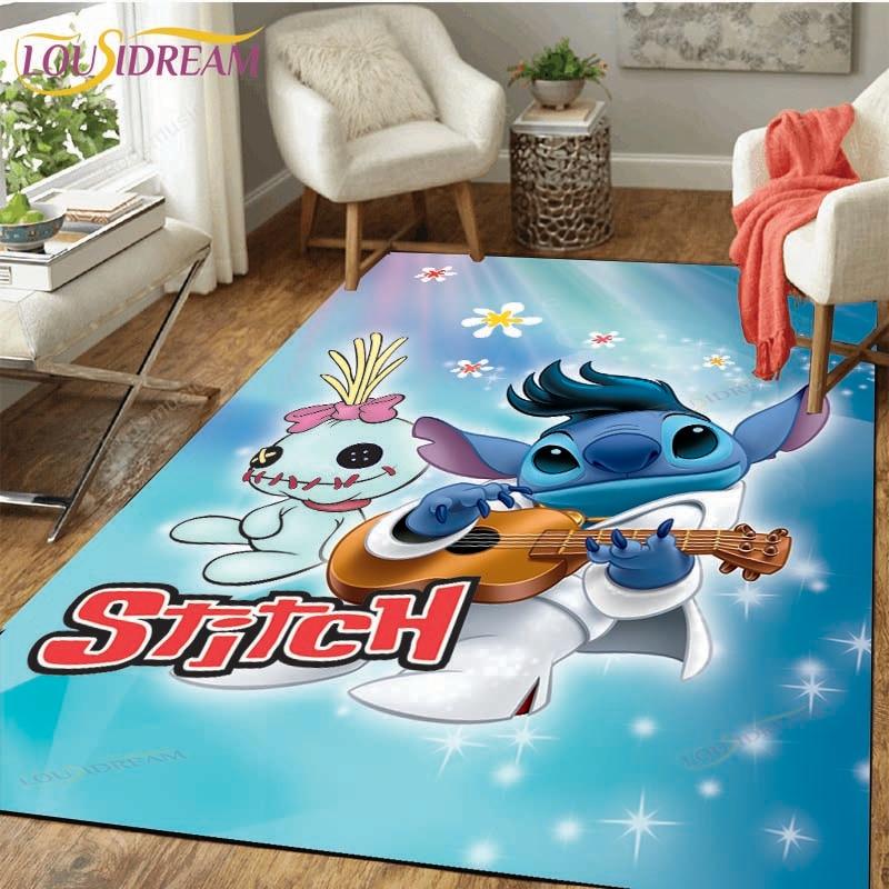 New Cartoon Stitch Carpets Kids Crawling Carpets Living Room Tea Table Mats Bedroom Rug Washable Floor Mats Household Area Mat