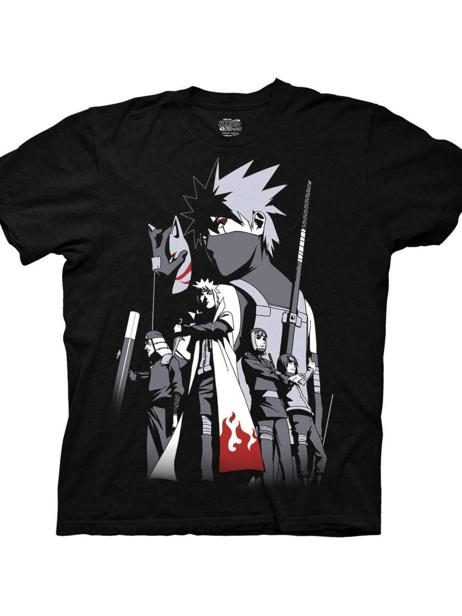 

Ripple Junction Naruto Shippuden Мужская футболка с коротким рукавом Какаши Хатаке Арка АНБУ Плащ Хокаге Аниме Официально лицензировано XXXXXL чёрный