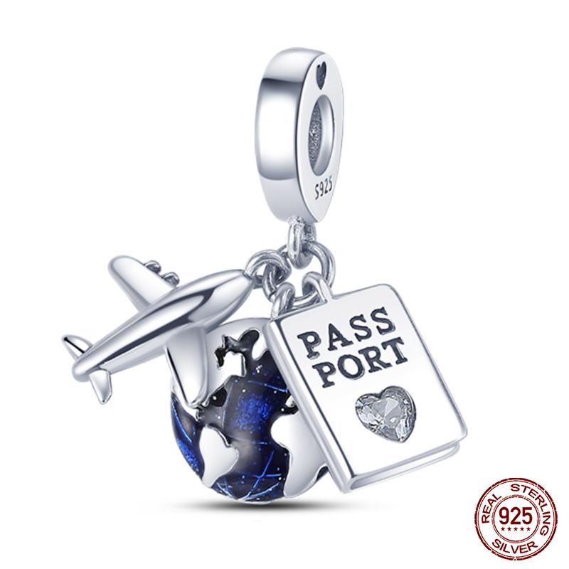 Fashion Copper Travel Aircraft Series Charms Beads Fit Qikaola Original Bracelets Diy Anniversary Jewelry For Women