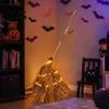 Rustic Farmhouse Fall Decorations 5.5 Ft Giant Light-up Witch Broom, Vintage Twig Broom with String Light, Unique Autumn Holiday Gift Decoration