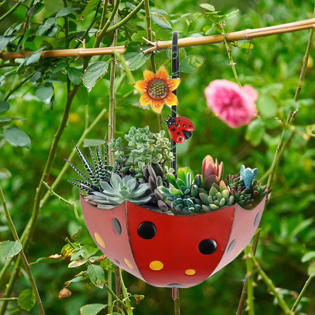 Umbrella Decorative Flower Pots Easy Installation Wall Mounted Plants Vases Handmade Hanging with Leakage Hole for Outdoor Patio