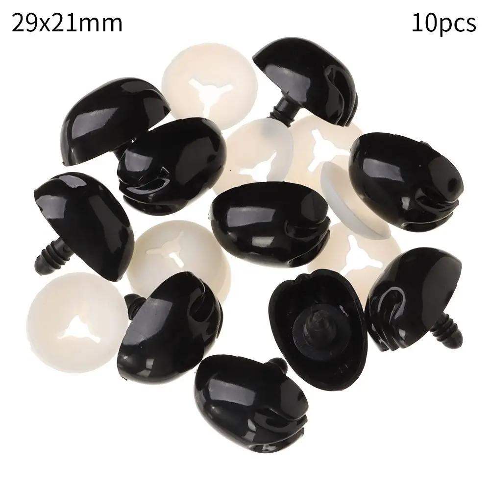 10Pcs Plastic Black Oval Safety Noses Doll Animal Dog Noses for Bear Stuffed Toys DIY Craft Wool Felting Accessories
