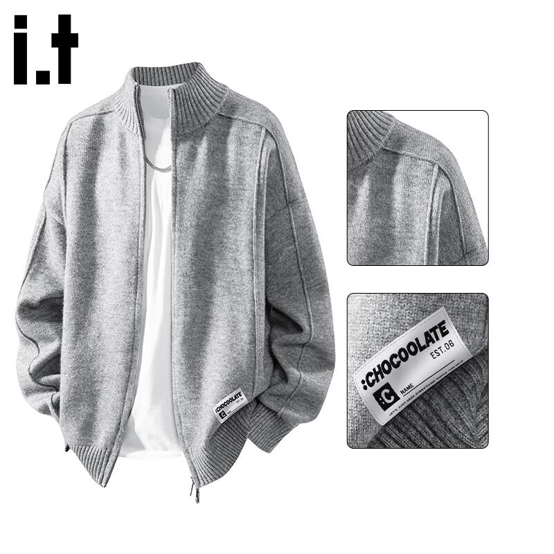 :CHOCOOLATEit Men s Stand-Collar Knitted Cardigan L