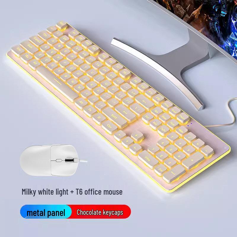 Wolfwalker Silent Wireless Keyboard & Mouse Set - Wired for Comfortable Typing & Gaming, Ideal for Office Use.