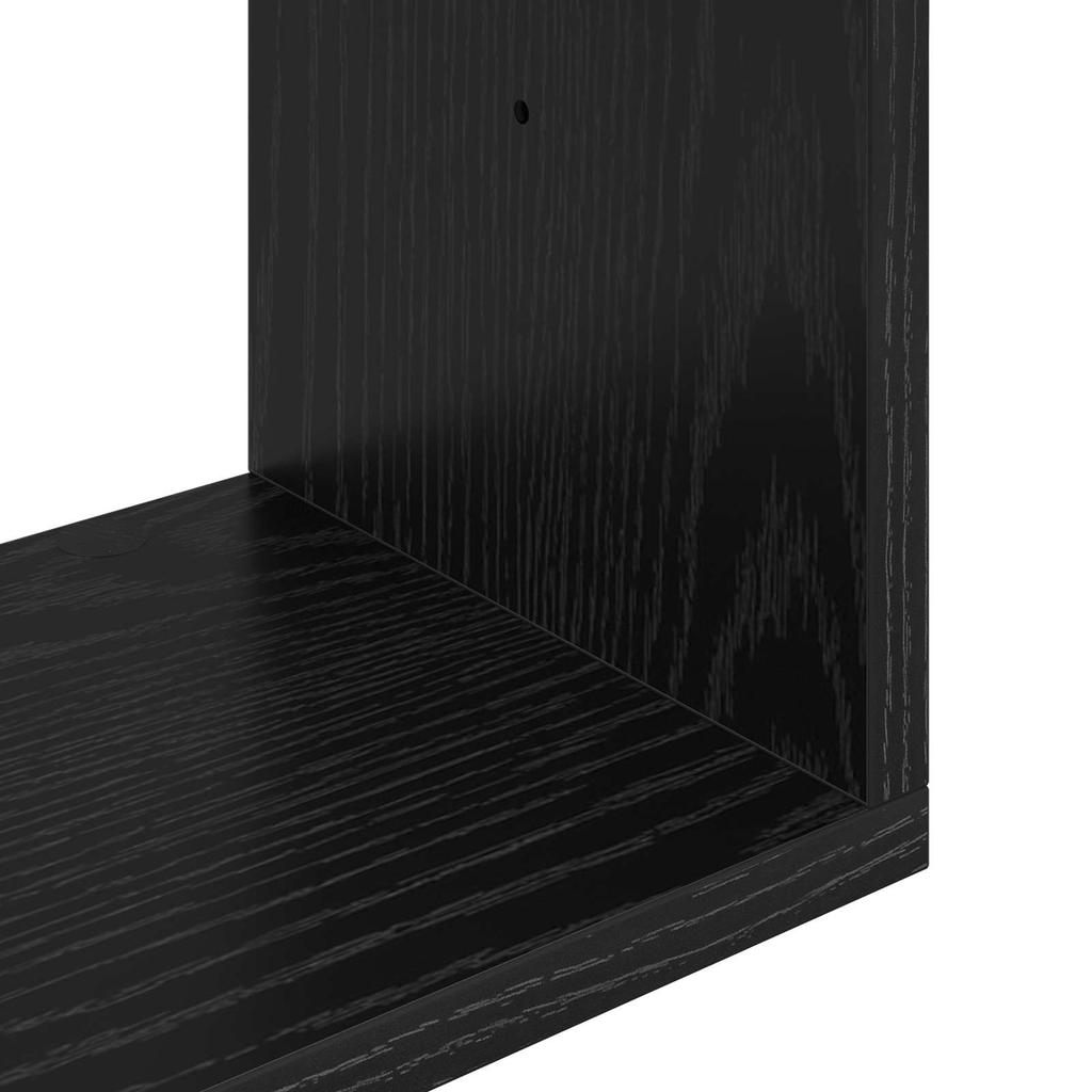 Wall Shelf Wall Mount Black 32 x 21 x 107 cm Particleboard